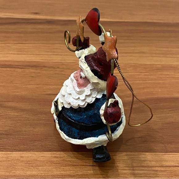 Vintage Whimsical Santa Hearts & Stars Christmas Tree Ornament - Picture 6 of 10